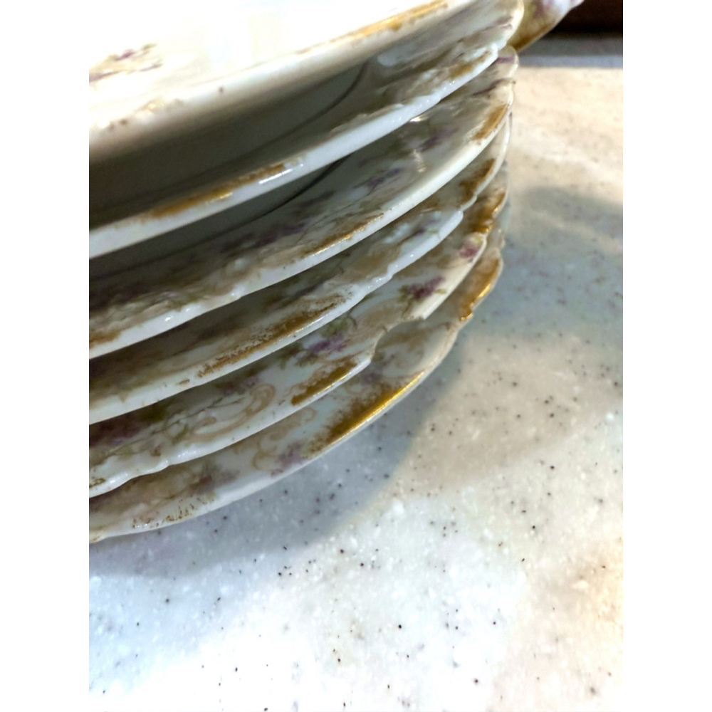 Limoges Lavender Porcelain Plates, Saucers, Cups, Bowls - Picture 14 of 16